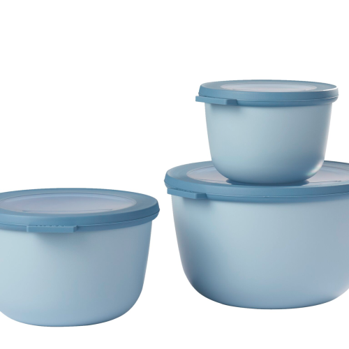 Mepal Cirqula Multischüsselset rund 3 teilig 500 / 1000 / 2000 ml nordic blue  - Lebensmittelbehälter / Vorratsdosen