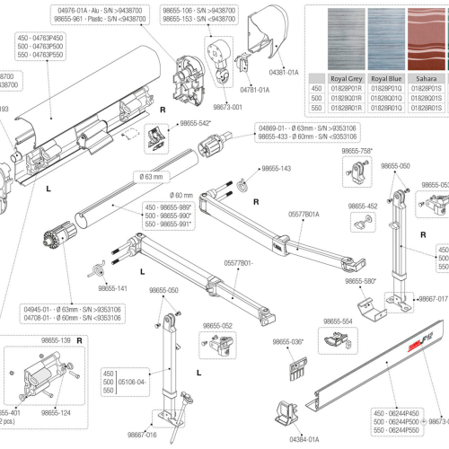 Fiamma Aufkleber für Markise F45iL Fiamma Ersatzteilnummer 98673-091 - Ersatzteile Zelte & Markisen
