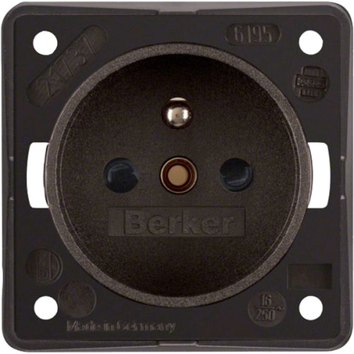 Berker Steckdose Frankreich - braun matt - Schalter, Taster & Rahmen