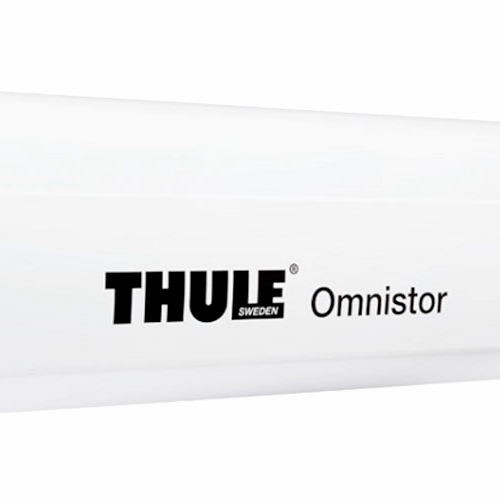 Thule Omnistor 5200 Wandmarkise mit Motor Gehäusefarbe Weiß Tuchfarbe Mystic Grau 3 m  - Kassettenmarkisen