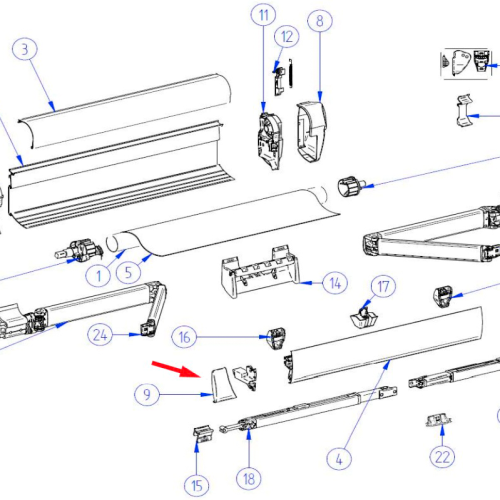 Thule Frontblendenendkappen für Omnistor 5003 - Ersatzteile Zelte & Markisen