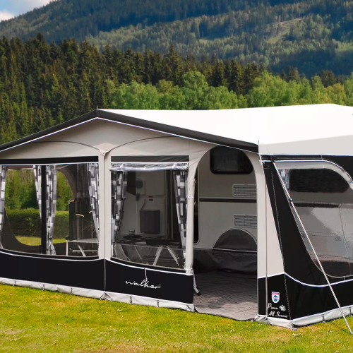 Walker Pioneer 240 All Season Vorzelt mit Glasfibergestänge Größe 1005 Umlaufmaß 990 - 1020 cm - Wohnwagenvorzelte