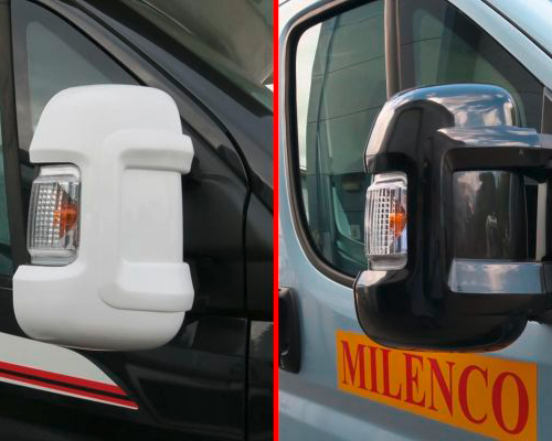 Milenco Spiegel Schutzkappe für Fiat Ducato, Peugeot Boxer und Citroen Relay 2 Stück Schwarz - Ersatzteile Fahrzeug