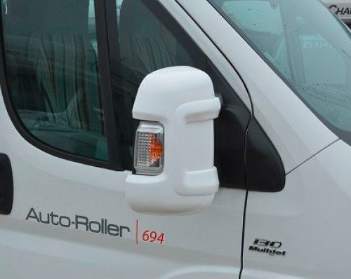 Milenco Falcon Spiegelabdeckungen für Fiat Ducato, Peugeot Boxer und Citroen Relay ab 2007 mit langen Armspiegeln 2 Stück Weiß - Ersatzteile Fahrzeug
