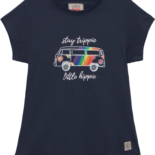 Van One Trippie Hippie Damenshirt  dunkelblau S - Damenshirts, -blusen & -pullover von Van One Classic Cars