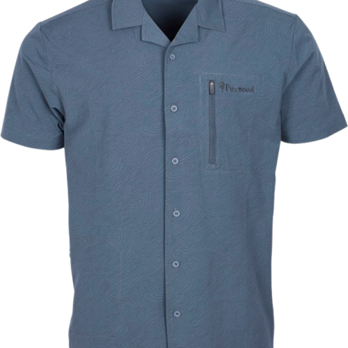 Pinewood Travel Topographic Herren Hemd storm blue blau L - Herrenshirts, -hemden & -pullover