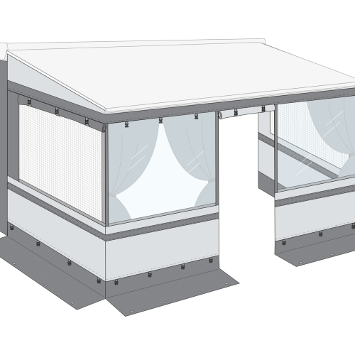 Fiamma Front Panel E für Markisenzelt Caravanstore 550 ZIP / ZIP XL / Privacy Room 320 / 340 F65 / 320 F80s Fiamma Ersatzteilnummer 98660-041 - Ersatzteile Zelte & Markisen
