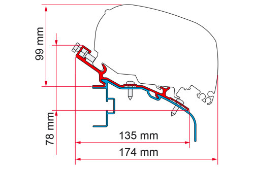 Fiamma Adapter Elddis Markisenadapter für Fiamma F80/F65 370 - Markisenadapter