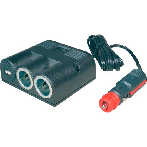 Dreifachsteckdose mit USB - 12 / 24 V Einbausteckdosen von ProCar
