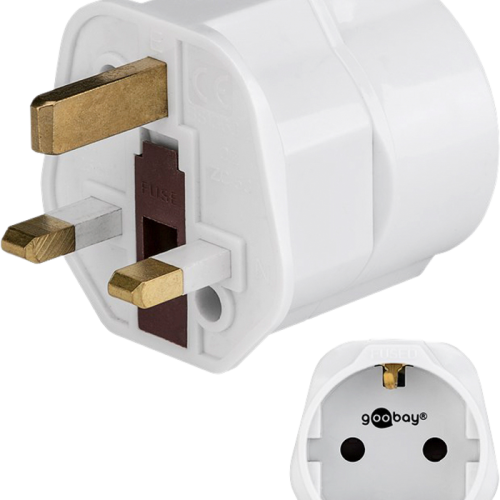 Goobay Reise Netzadapter EU für UK, weiß - Länderspezifsche Adapterstecker