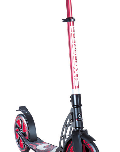 Six Degrees Aluminium Pro klappbarer Scooter Schwarz / Rot - Outdoor Mobilität