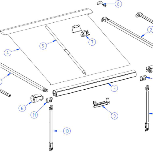 Thule Walze für Markise Omnistor 1200 3,25 Meter - Thule Ersatzteilnummer 1500602911 - Ersatzteile Zelte & Markisen