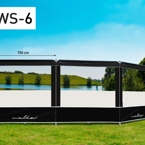 Walker Dreiteiliger Windschutz mit Alu Stangen WS-6 - Sichtschutz & Sonnenschirme