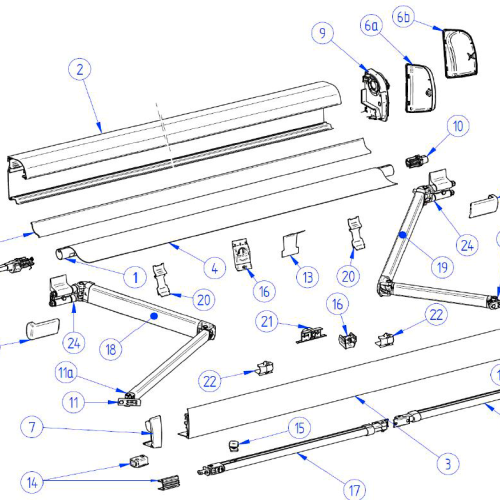Thule Stützfuß oval für Markise 4200 2,6 Meter - Thule Ersatzteilnummer 1500603627 - Ersatzteile Zelte & Markisen
