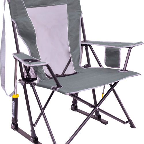 GCI Comfort Pro Rocker faltbarer Campingstuhl mit Schaukelfunktion Mercury Gray  - Faltstühle