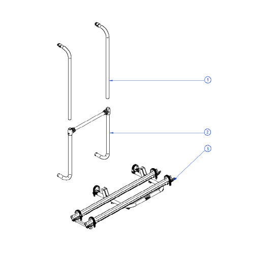 Thule Querstrebe Tragrahmen mit unteren Tragarmen für Fahrradträger Sport G2 Compact / Garage / 2-doors - Thule Ersatzteilnummer 1500602656 - Ersatzteile Fahrzeug