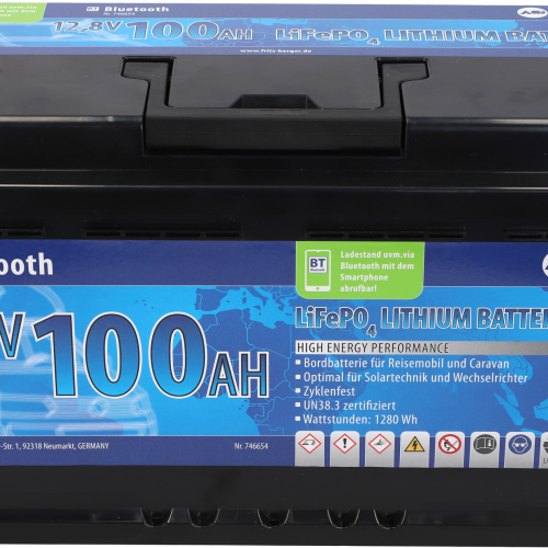Berger LiFePO4 Lithium Batterie 100 Ah 12 V mit Bluetooth - Fahrzeug-Batterien