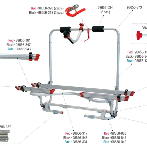 Fiamma Montagesatz passend für Carry Bike Caravan XL A Pro - Farbe Schwarz Fiamma Ersatzteilnummer 98656-839 - Ersatzteile Fahrzeug