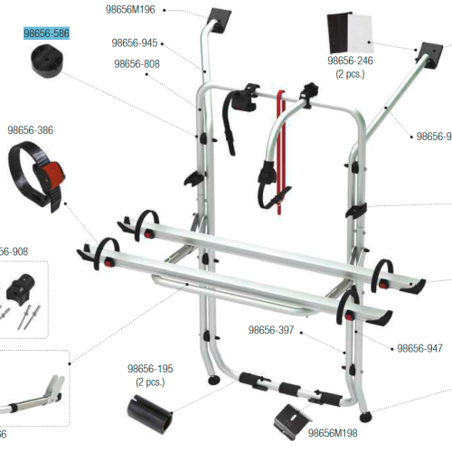 Fiamma Distanzstück schwarz passend für Carry Bike T2 / T4 / T5 / T6 / Sprinter / Crafter / Viano / Vito / Vivaro / Trafic / Custom / Ducato - Fiamma Ersatzteilnummer 98656-586 - Ersatzteile Fahrzeug