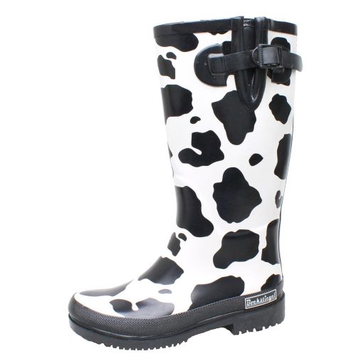 Bockstiegel Kuh Damen Gummistiefel schwarz/weiß 37 - Damenschuhe
