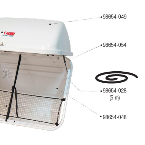 Fiamma Schutznetz für Heckbox Ultra-Box 320 - Fiamma Ersatzteilnummer 97646-010 - Ersatzteile Fahrzeug