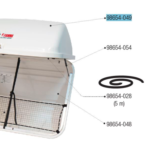 Fiamma Ersatzdeckel und Innenrahmen passend für Ultra Box 320 - Fiamma Ersatzteilnummer 98654-049 - Ersatzteile Fahrzeug