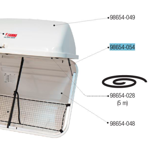 Fiamma Gasfeder passend für Ultra Box 320 / 360 - Fiamma Ersatzteilnummer 98654-054 - Ersatzteile Fahrzeug