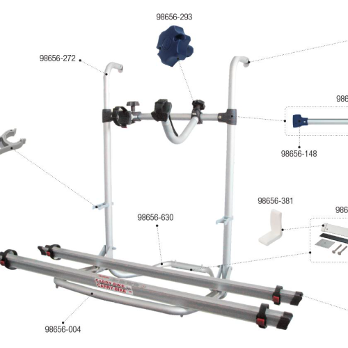 Fiamma Verbindung rechts blau passend für Carry Bike Pro / Pro Hymer Dethleffs / Hymer - Fiamma Ersatzteilnummer 98656-149 - Ersatzteile Fahrzeug