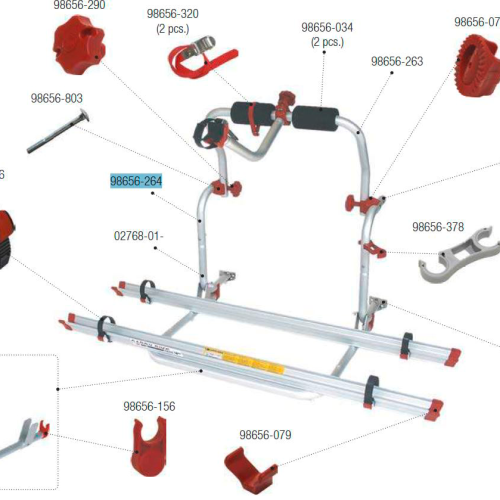 Fiamma Tragestruktur Kit oben passend für Carry Bike CL vor 2007 - Fiamma Ersatzteilnummer 98656-264 - Ersatzteile Fahrzeug