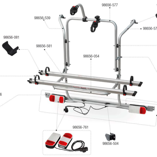Fiamma Nummernschildleuchte passend für Carry Bike Mercedes Viano - Fiamma Ersatzteilnummer 98656-341 - Ersatzteile Fahrzeug