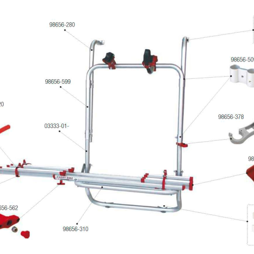 Fiamma Halterungskit oben passend für Carry Bike 200 DB - Fiamma Ersatzteilnummer 98656-420 - Ersatzteile Fahrzeug