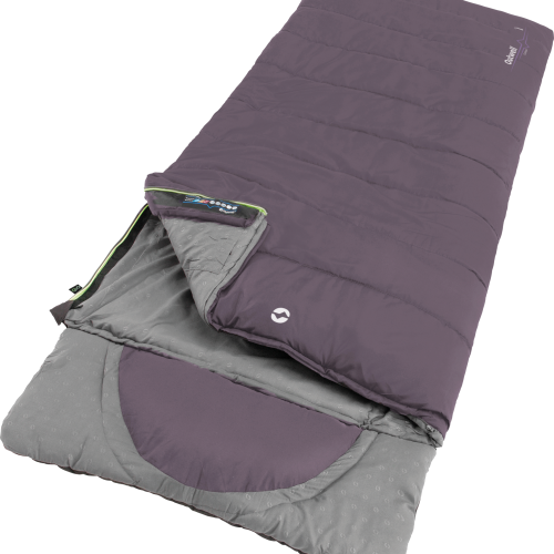 Outwell DS Contour Schlafsack 220 cm Dark Purple Reißverschluss links - Schlafsäcke