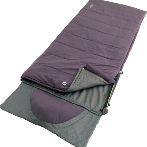 Outwell DS Contour Schlafsack 220 cm Dark Purple Reißverschluss rechts - Schlafsäcke