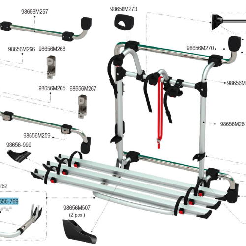 Fiamma Bohrungsabdeckungen Auflagebügel passend für Carry Bike Pro / Pro M / Pro C / UL / CL / Mercedes V Class Premium / VW Frame Crafter E-Bike / VW Frame Crafter 3 Bikes - Fiamma Ersatzteilnummer 98656-769 - Ersatzteile Fahrzeug