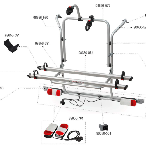 Fiamma Dichtungsgummi passend für Carry Bike V Class Premium /  Lift E-Bike /  Viano / Custom /  Nugget / DJ / 200 DJ - Fiamma Ersatzteilnummer 98656-789 - Ersatzteile Fahrzeug