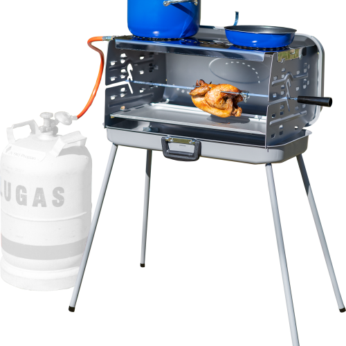 Berger 3-Flammen Koffergasgrill 30 mbar silber - Gasgrills