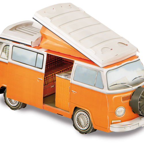 Franzis VW Bulli T2 Papier-Wohnmobil im Maßstab 1:18 inkl. Begleitbuch - Spielsachen