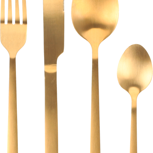 Berger Besteck-Set 16-tlg. für 4 Personen gold matt - Campingbesteck