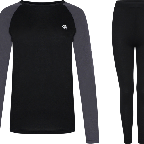 Dare2b Exchange IV Damen Thermo-Baselayer Set 2 teilig schwarz 38 - Damenshirts, -blusen & -pullover von Dare 2b