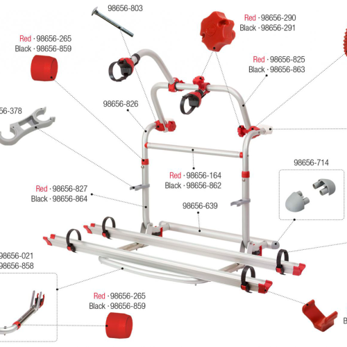 Fiamma Montagesatz für Carry Bike Pro M Red Fiamma Artikelnummer 98656-821 - Ersatzteile Fahrzeug