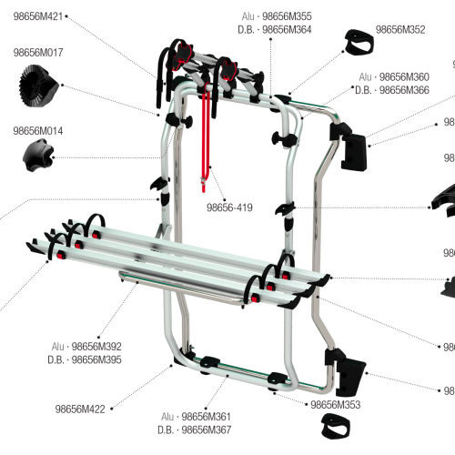 Fiamma Montagesatz für Carry Bike DJ Ducato 06 / 06 Fiamma Artikelnummer 98656M362 - Ersatzteile Fahrzeug