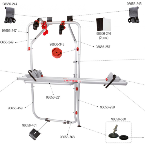 Fiamma Montagesatz für Carry Bike VW T5 D Fiamma Artikelnummer 98656-179 - Ersatzteile Fahrzeug