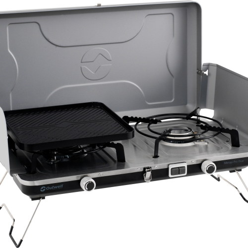 Outwell Kartuschen Gaskocher Merapi Pro Duo Deluxe mit 2 Kochstellen / 6000 W - Kartuschenkocher