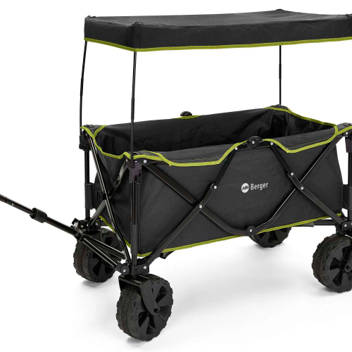 Berger Bollerwagen Grün Set 2-teilig mit passendem Sonnendach - Transportieren & Befestigen