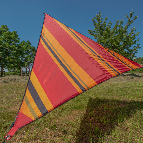 Bent Sonnensegel Zip-Canvas Orient Design rot gestreift/RV schwarz - Pavillons & Tarps