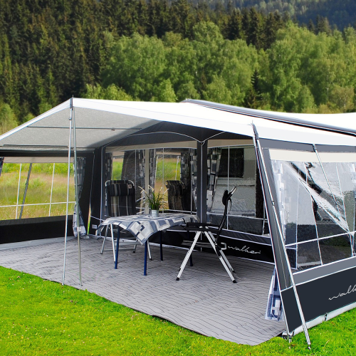 Walker Vorzelt Atrium 300 Anthrazit Stahl 1110 Umlaufmaß 1096-1125 cm - Wohnwagenvorzelte