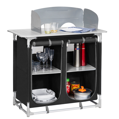 Berger Küchenbox 4 Fächer schwarz - Campingküchen