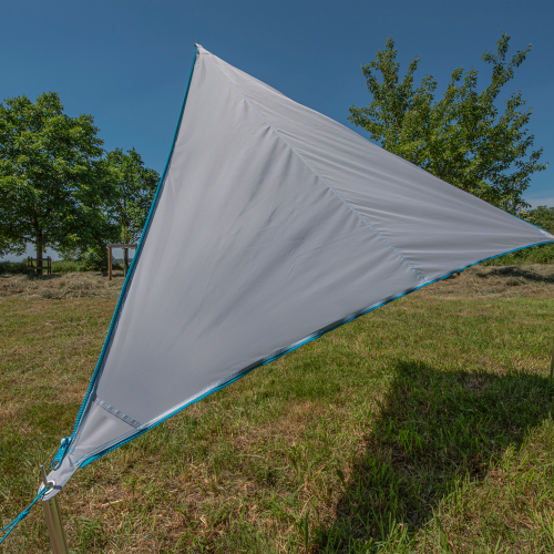 Bent Sonnensegel Zip-Canvas Grau/RV Hellblau - Pavillons & Tarps
