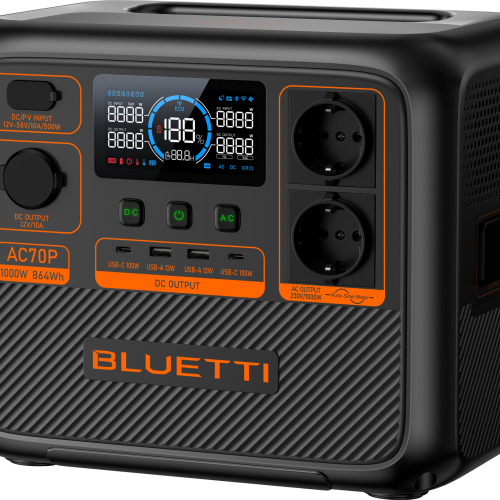 BLUETTI Portable Power Station AC70P-Black-EU - Powerstations