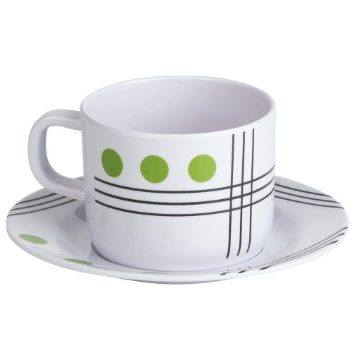Berger Dots Melamin Tasse mit Untertasse 250 ml grün - Teller